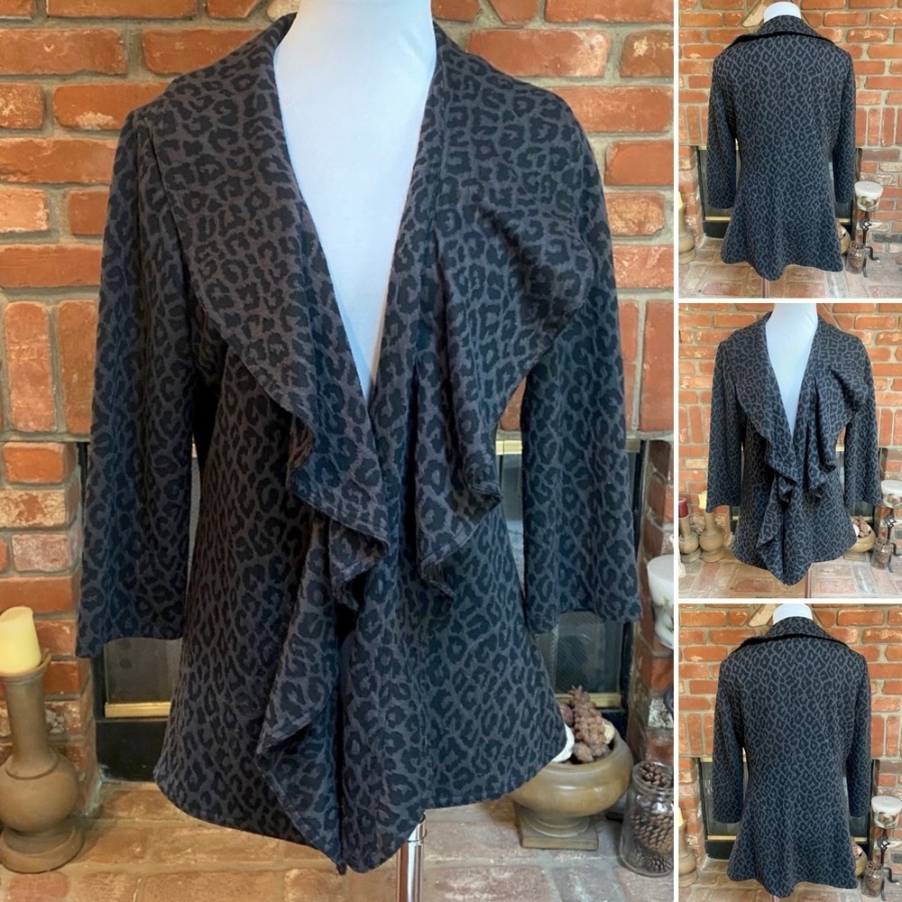 Calvin Klein Ruffle Layering Cardigan Jacket - Picture 4 of 9